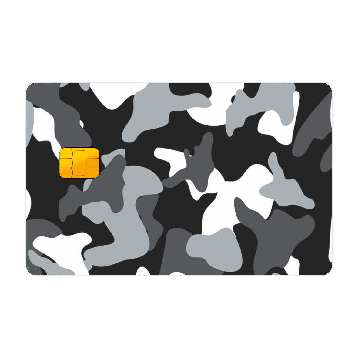 CAPACARD - Película Adesiva Para Cartão - Camuflagem Preto E Cinza CAPACARD - Película Adesiva Para Cartão - Camuflagem Preto E Cinza
